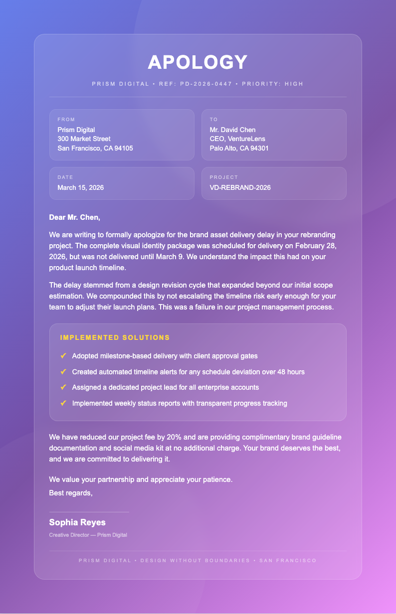 Glassmorphism apology letter